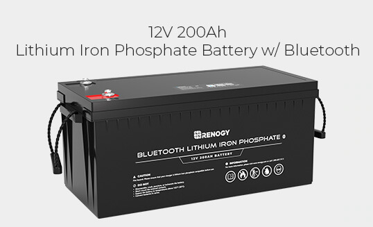 200Ah 12 Volt Lithium Iron Phosphate Battery w/ Bluetooth